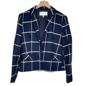 Cupcakes & Cashmere Navy Windowpane Blazer